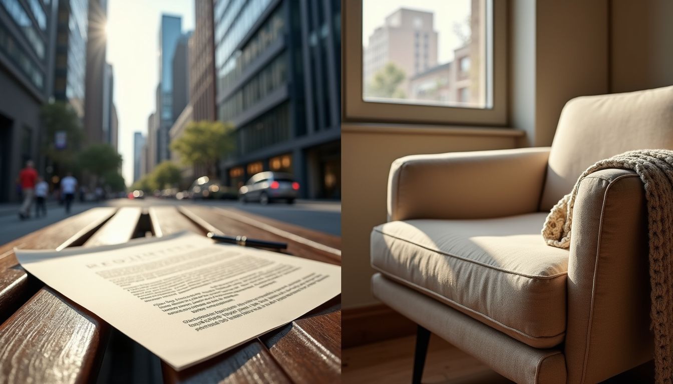 A contrasting depiction of urban and suburban property agreements. A contrasting depiction of urban and suburban property agreements.