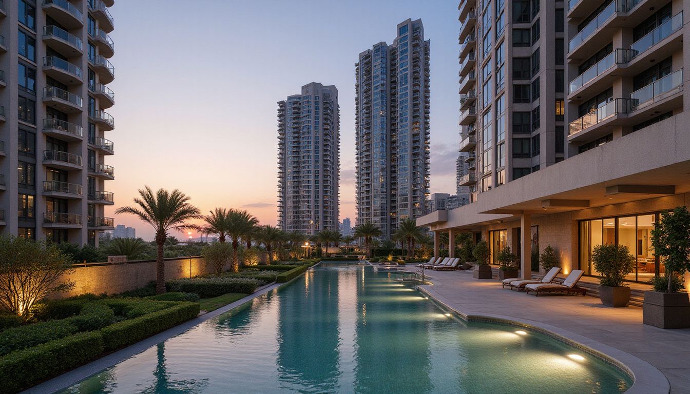 Luxurious Dubai apartment complex with elegant visa options for investors. Luxurious Dubai apartment complex with elegant visa options for investors.