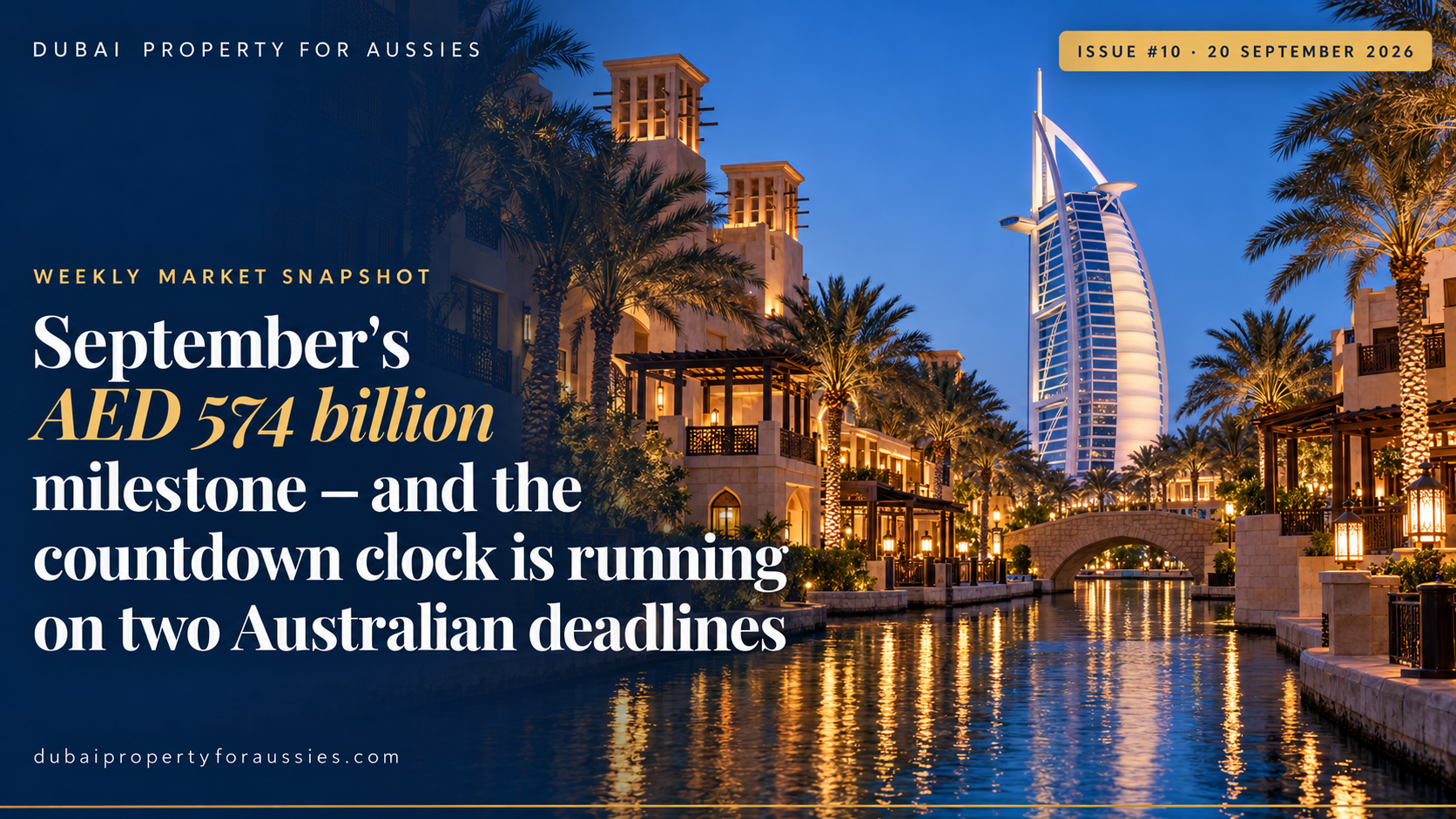 Dubai Property Market Snapshot — Week of 20 September 2026 | Issue #10 Dubai Property Market Snapshot — Week of 20 September 2026 | Issue #10